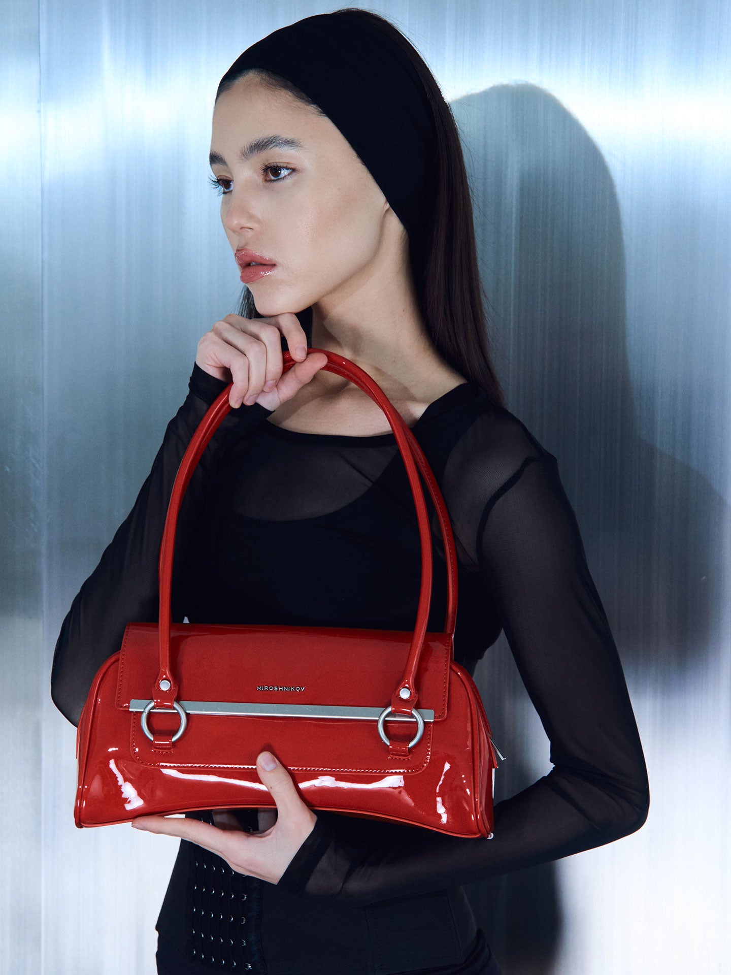 Baguette Shoulder Bag red