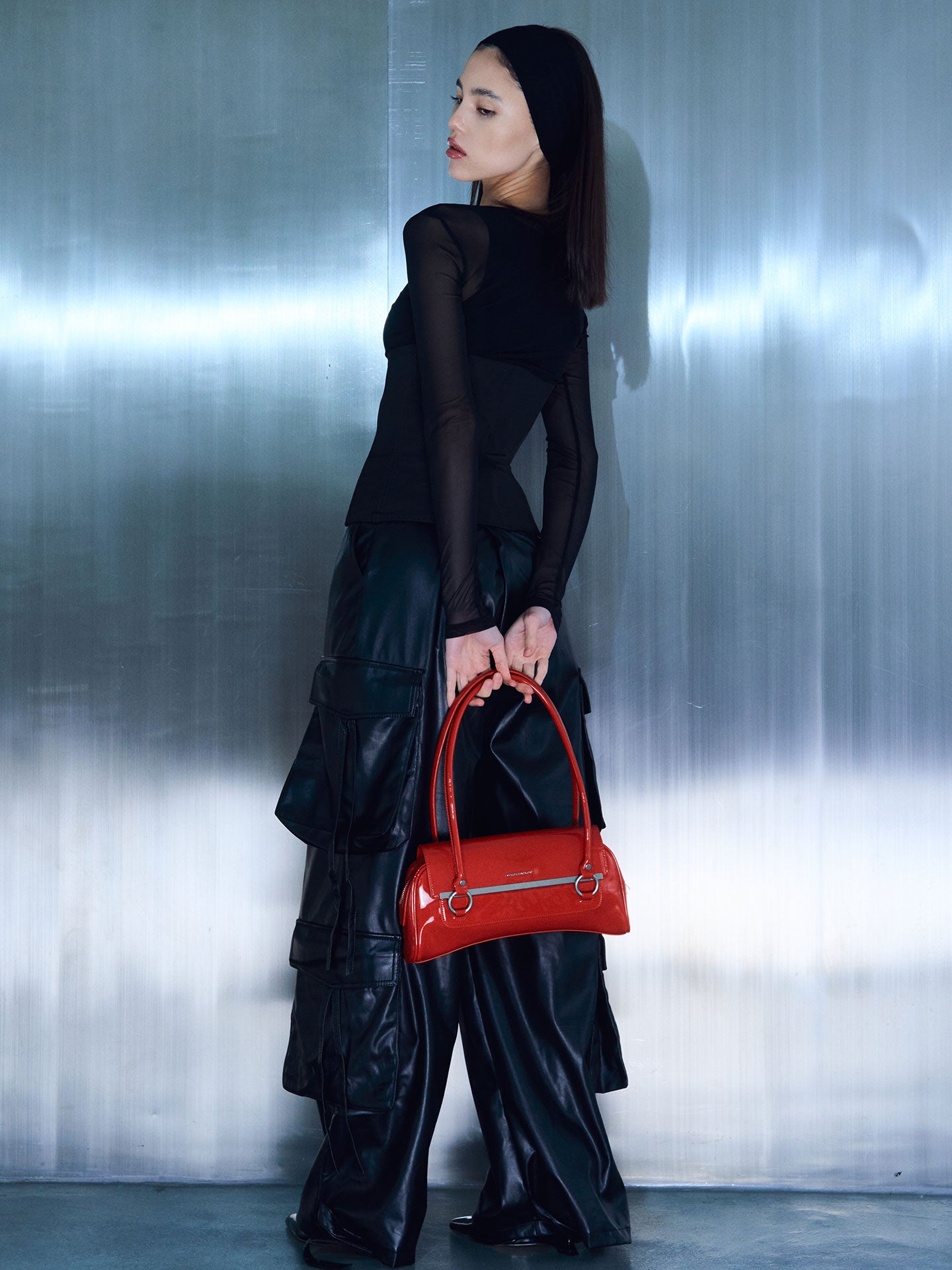 Baguette Shoulder Bag red