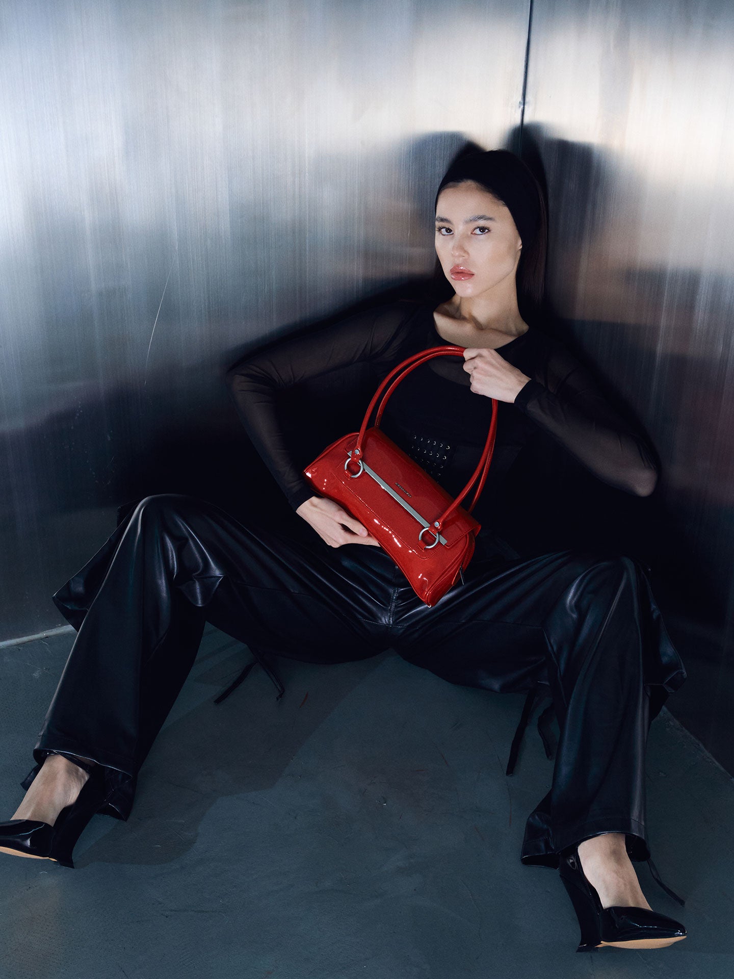 Baguette Shoulder Bag red